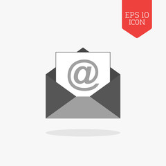 Email icon. Flat design gray color symbol. Modern UI web navigat