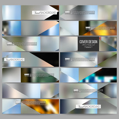 Set of modern banners. Abstract multicolored background, blurred nature landscapes, geometric vector, triangular style illustration