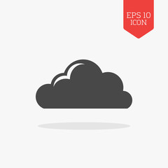 Cloud icon. Flat design gray color symbol. Modern UI web navigat