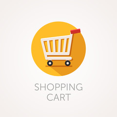 Vector shopping cart Icon. Flat style design.