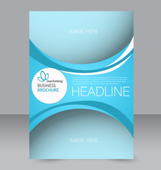 Fototapeta premium Corporate business flyer brochure design template. To be used for magazine cover, business mockup, education, presentation, report. Blue color.