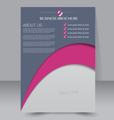 Abstract flyer design background. Brochure template. Can be used for magazine or book cover, business mockup, education, presentation, annual report. A4 size. Pink and grey color.