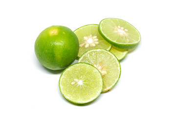 Lime on a white background