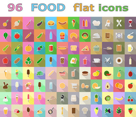 food flat icons vector illustration