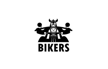Biker motorcycle flat logo 