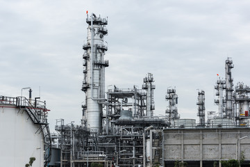Oil refinery and Petroleum industry at day time