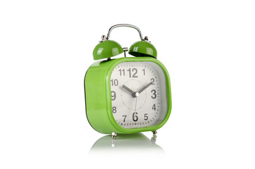 Alarm clock in time concept isolated on white