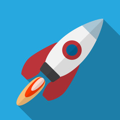 Fototapeta na wymiar Rocket flat icon illustration 