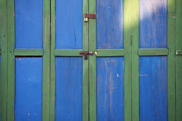 vintage wooden folding door background.