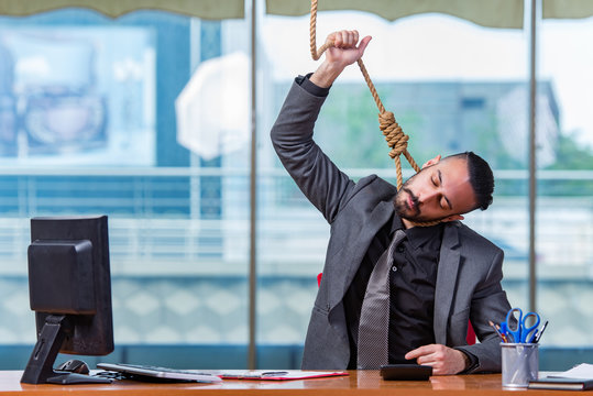 Businessman hanging himself after bankruptcy