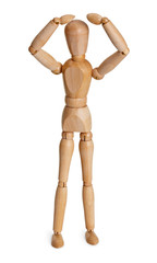 Цooden toy person isolated on white