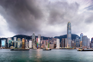 Naklejka premium Hong Kong Skyline
