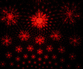 Abstract fractal fantasy red stars pattern