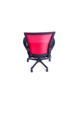 Red office chair isolated on the white background