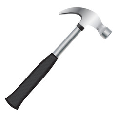 Hammer with rubberised handle. Vector Image.