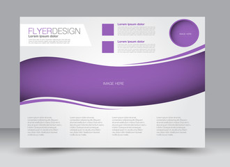 Flyer, brochure, billboard, magazine cover template design landscape orientation for education, presentation, website. Purple color. Editable vector illustration.