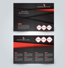 Abstract flyer design background. Brochure template. Can be used for magazine cover, business mockup, education, presentation, report. Black and red color.