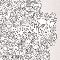 Wedding hand lettering and doodles elements sketch