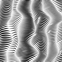 Abstract 3d effect wavy stripes background.