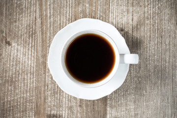Coffee cup top view