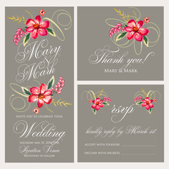 Bridal Shower Invitation with hibiskus flowers © mary1983