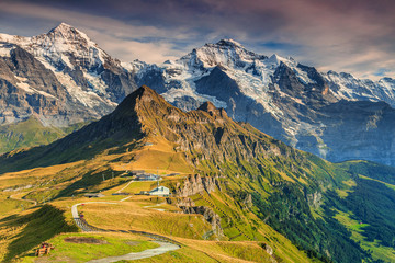 Mannlichen station,famous tourist destination,Bernese Oberland,Switzerland,Europe