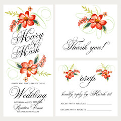 Bridal Shower Invitation with hibiskus flowers © mary1983