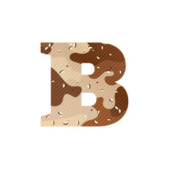 Letter B logo with desert camouflage.