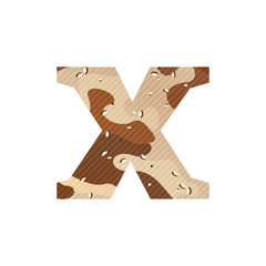 Letter X logo with desert camouflage.