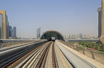 Obraz na płótnie Canvas view on metro station in Dubai