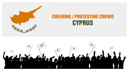 Obraz premium Cheering or Protesting Crowd Cyprus