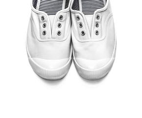 White sneakers isolated.