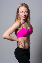 Fototapeta premium Portrait of a pretty girl shaping