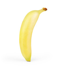 Close up of a banana. Isolated on white.