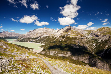 Obraz premium Dighe di Cancano - Bormio - Valtellina (IT) - Vista dal Monte Scale