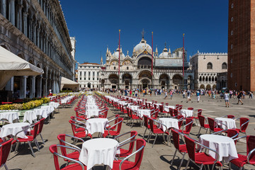 Fototapeta premium Venice in Italy, Piazza San Marco with the Basilica of Saint Mar