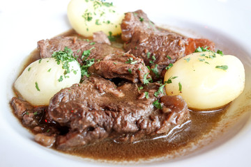 Red wine cock-delicious french recipe coq au vin