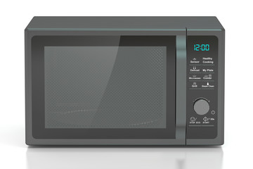 black microwave stove, 3D rendering