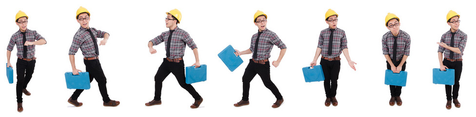 Industrial worker isolated on the white background