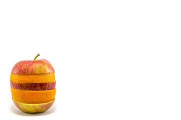 Mix of apple and orange isolated
