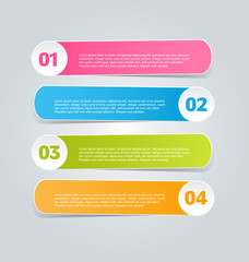 Infographic template with step options for business, startup concept, web design, banner, brochure or flyer layouts, presentation, education. Abstract 3d stock colorful vector illustration.