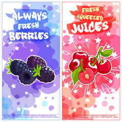 Two vertical orientation flyers with berries.