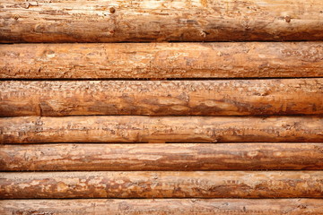 Log Cabin Debarked Wall Textured Horizontal Background