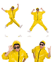 Young performer isolated on the white