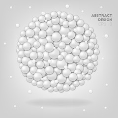 White abstract circles in sphere
