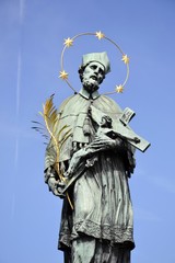 St John of Nepomuk and blue sky