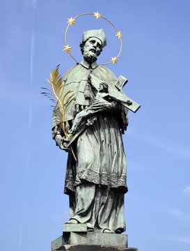 St John of Nepomuk and blue sky
