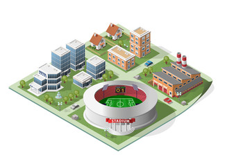 Build Your Own Isometric City. Vector Elements.