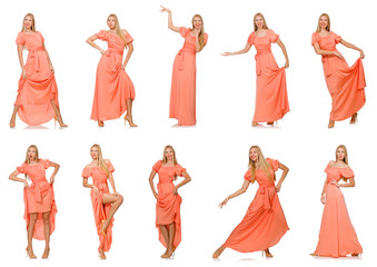 Composite photo of woman in various poses