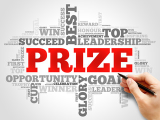 PRIZE word cloud collage, business concept background